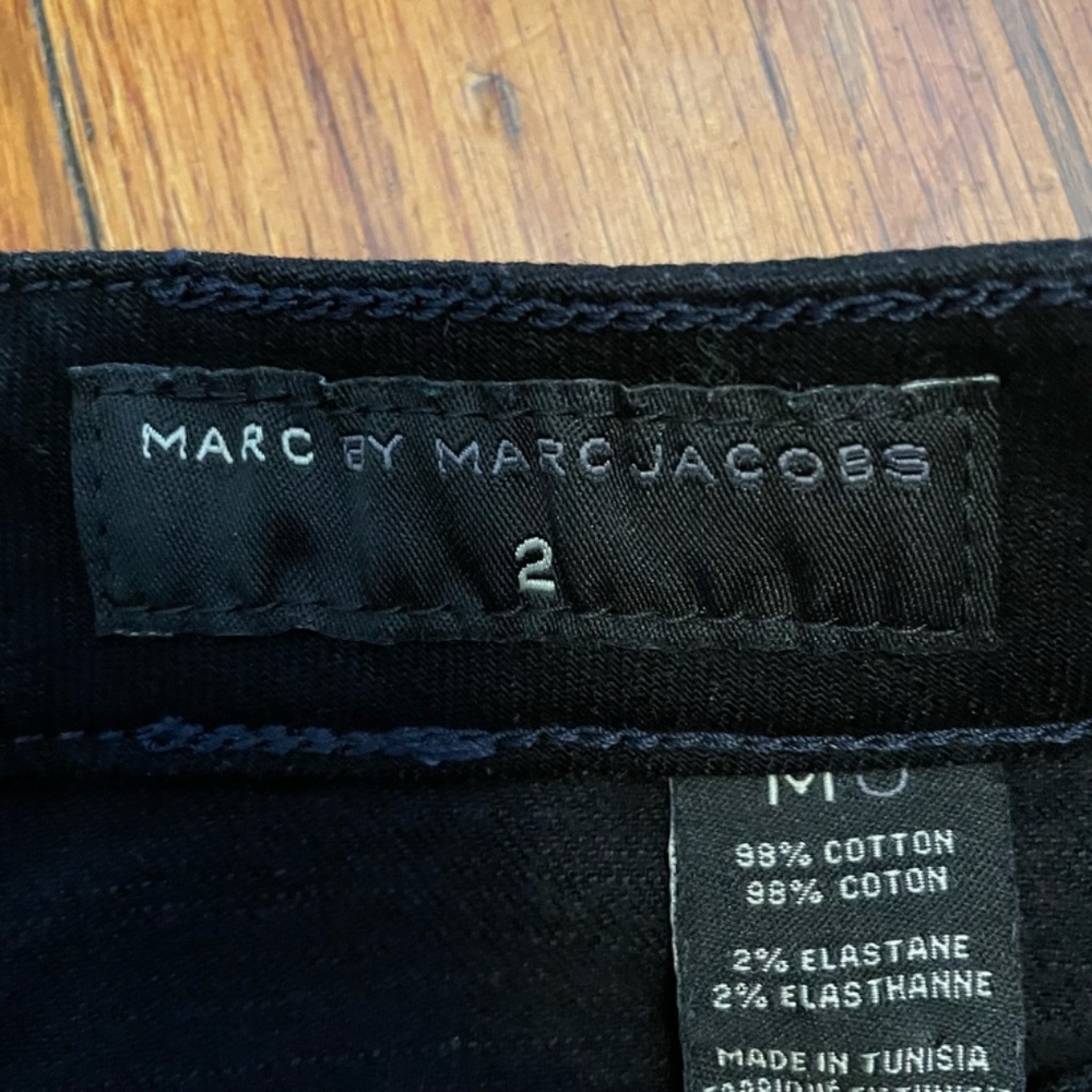 Marc Jacobs Black Denim Knee Length Pencil Skirt Size 2 - Picture 5 of 6